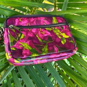 Patricia nash viani leather Floral pink Green Women's Bag wristlet wallet